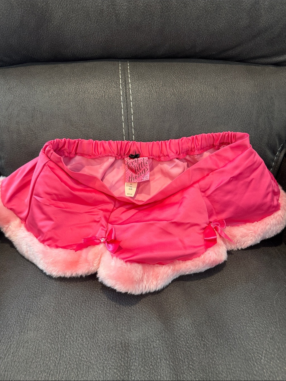 Victoria's Secret Hot Pink Faux-Fur Trim Skirt